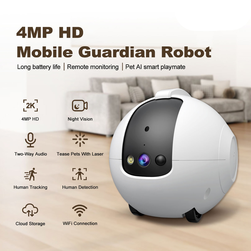 Home Security Robot - Bewakingscamera voor huisdieren 4 MP 360