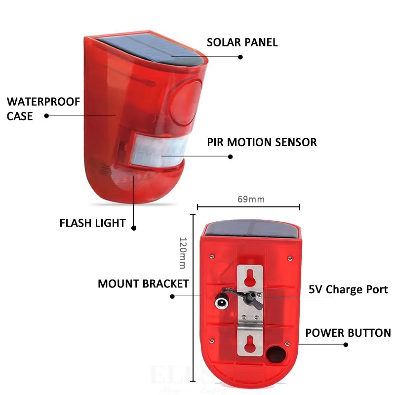 Waterdicht alarmlicht op zonne - Sim Gsm Alarm recensie en prijs